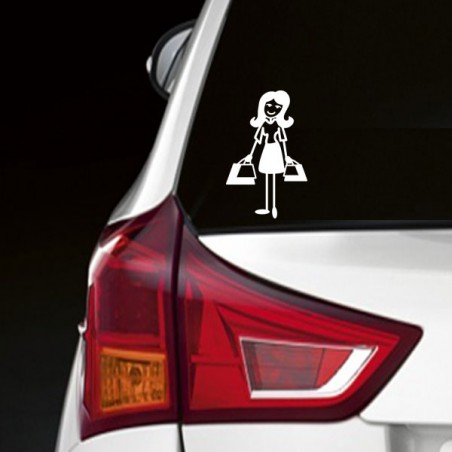 Sticker maman shopping famille zoustick Ref: 1145