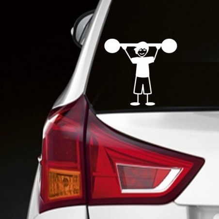 Sticker papa musculation famille zoustick Ref: 1160
